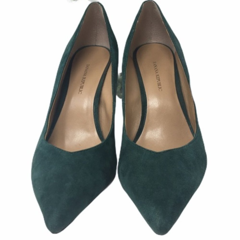 Banana Republic Dark Green Suede Heels